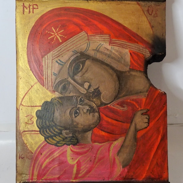 Orthodox hand painted icon Virgin of Vladimir Madonna SB02