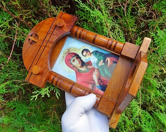 Icono impreso del iconostasio ortodoxo de la Virgen María y el Niño MM