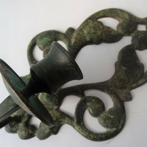 Antique Russian Orthodox wall candlestick shops Brass 19th C