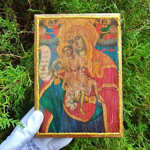Handgemachte Ikone der Heiligen Jungfrau Maria, der Heiligen Mutter Gottes BVC1