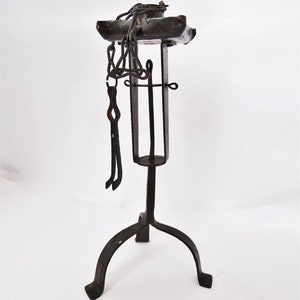Vintage wrought iron,hand forged candlestick,Handcrafted Folk Art, Rustic Primitive Country, Home Decor Candlestick, Unique