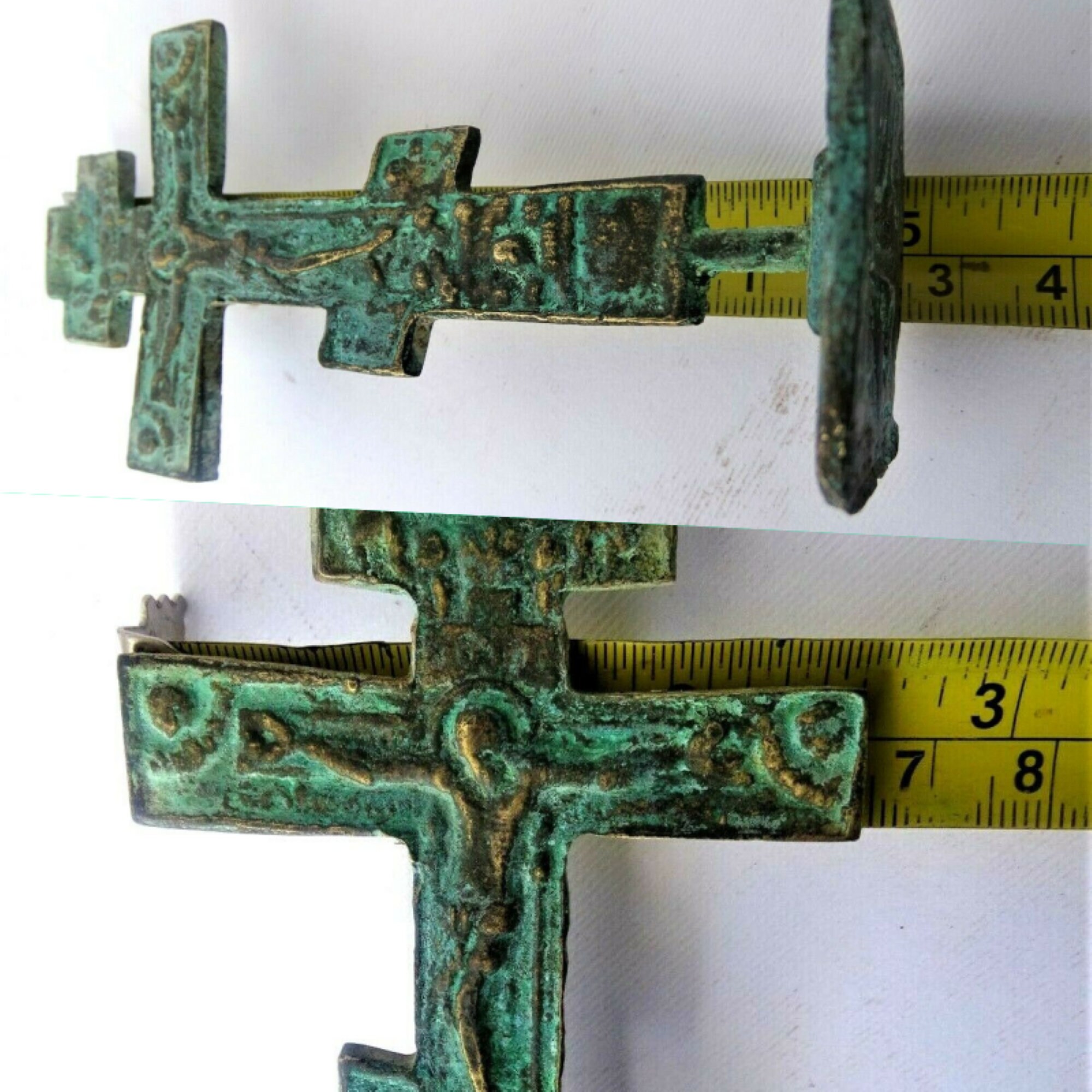 Antique Russian Bronze Ritual Cross With Bread Stamp Prosphora - Etsy