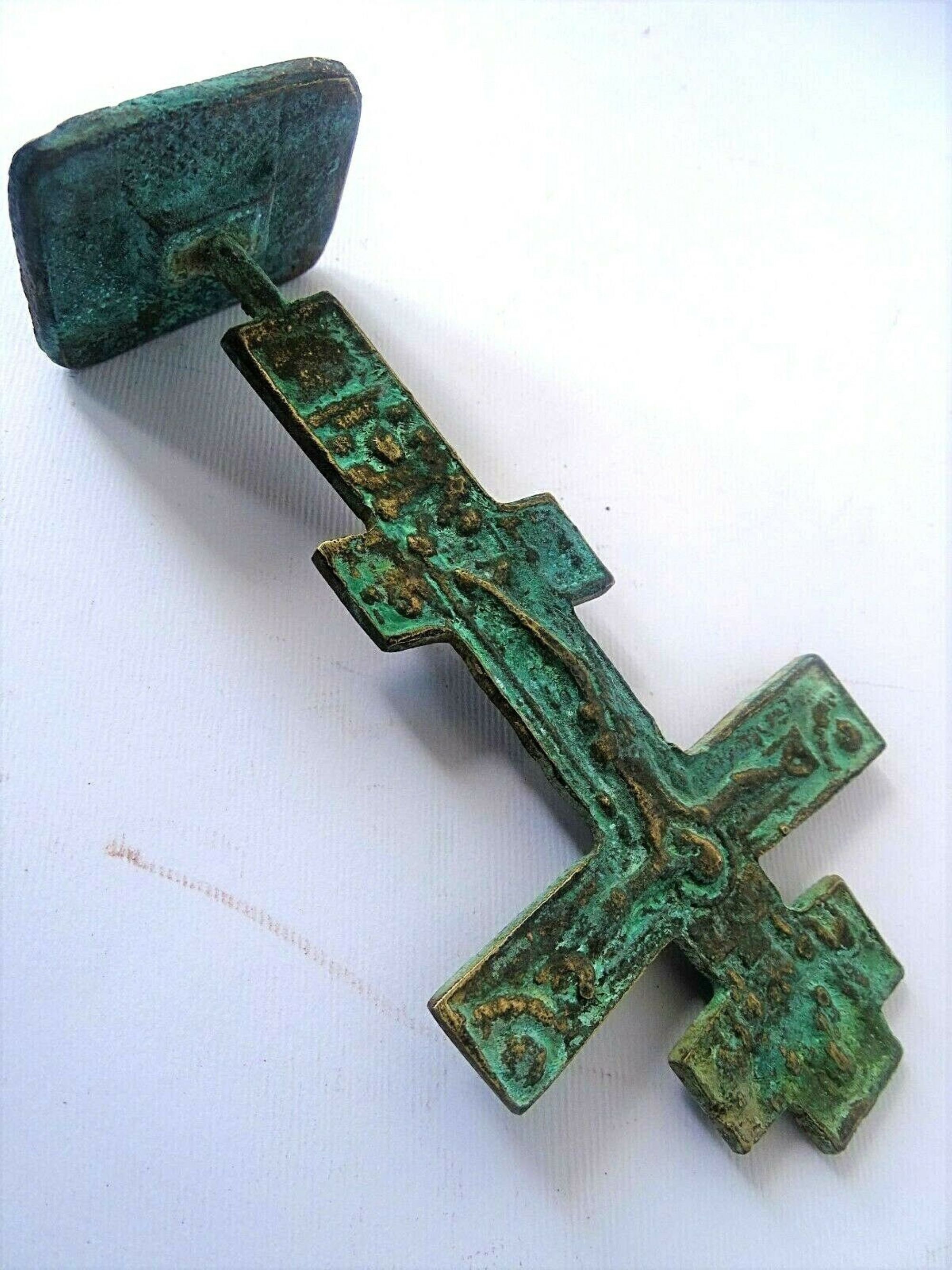 Antique Russian Bronze Ritual Cross With Bread Stamp Prosphora - Etsy