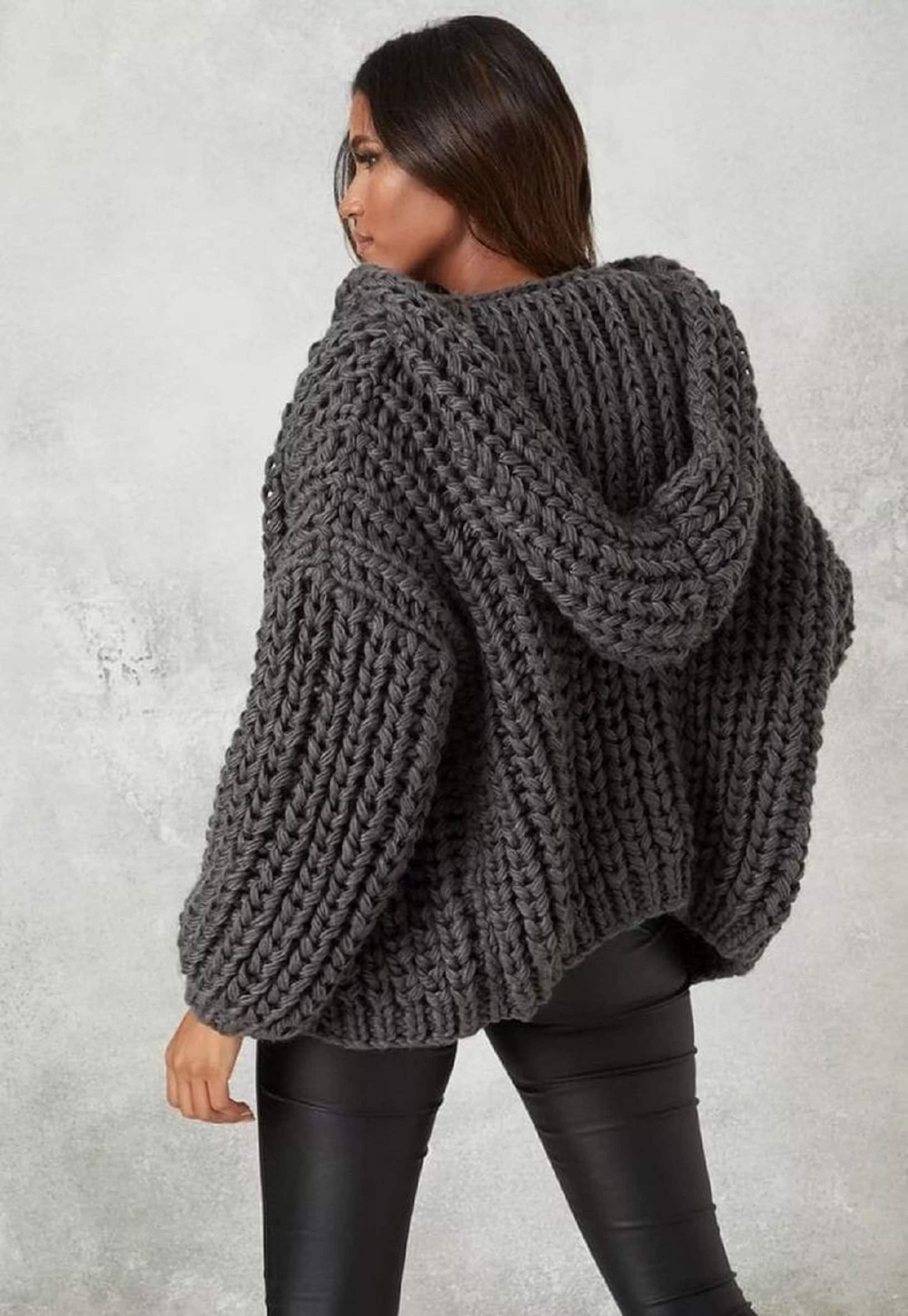 Chunky knit hooded best sale cardigan
