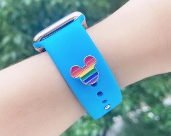 Smart Watch Apple Samsung Huawei Enamel Studs Charm Rainbow Disney Mickey Snowflake Christmas NBC Jack Zero Sally Halloween