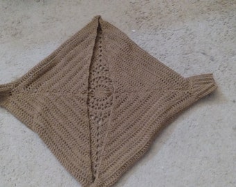 Medium Brown Crochet Dream Catcher Sweater