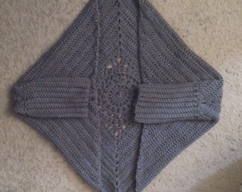 X-Small Grey Crochet Dream Catcher Cardigan