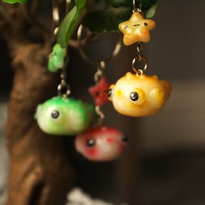 Puffer Fish Keychain - Cute Ocean Charm Pal Handmade Gift