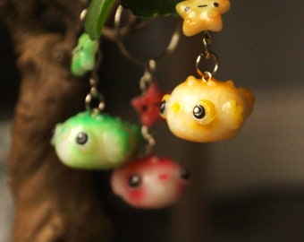 Puffer Fish Keychain - Cute Ocean Charm Pal Handmade Gift