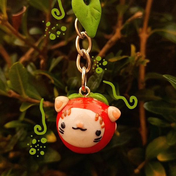 Kawaii Keychain Mushroom Kitty Cat Polymer Clay Charm