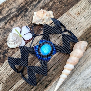 Makramee Armband mit Regenbogenmondstein-Handgemachtes Edelstein Geschenk für sie-Boho Schmuck Spirituelles Geburtstagsgeschenk für Ehefrua