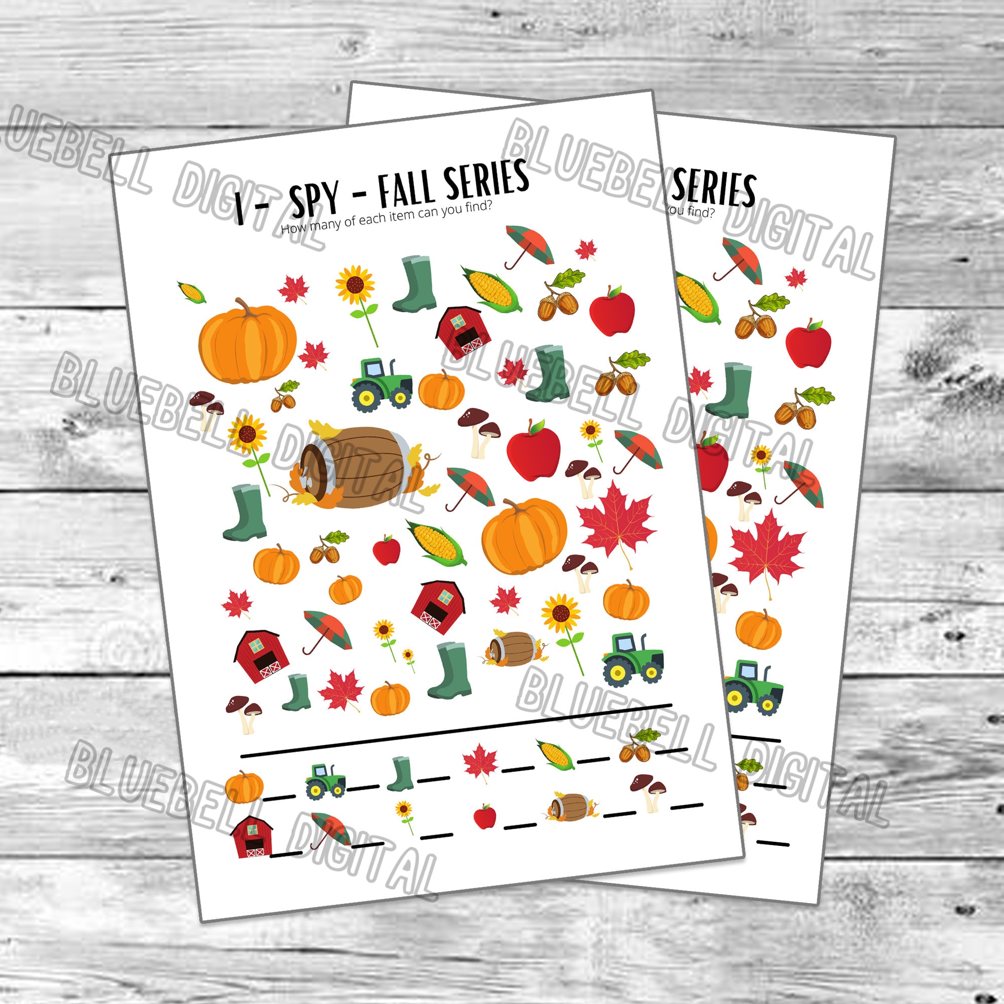 Fall I Spy Printable Kids Autumn Activity Quiet Time Etsy