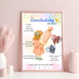 Regalo en efectivo para niñas que empiezan la escuela con motivo de niña: imagen imprimible de alta calidad como regalo para la inscripción escolar, descarga digital