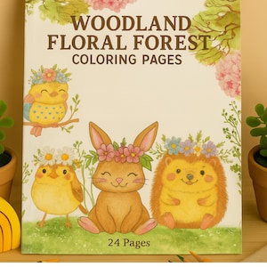 Woodland Animals Coloring Pages: Forest Nature Theme (PDF Downloadable, 25 Pages)