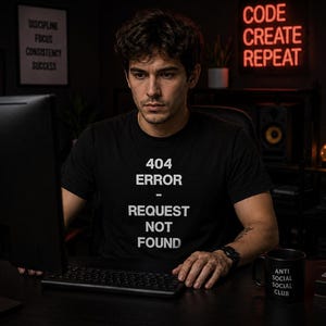 404 Fehler Anfrage nicht gefunden T-Shirt | Lustiges IT Tech Humor Tee