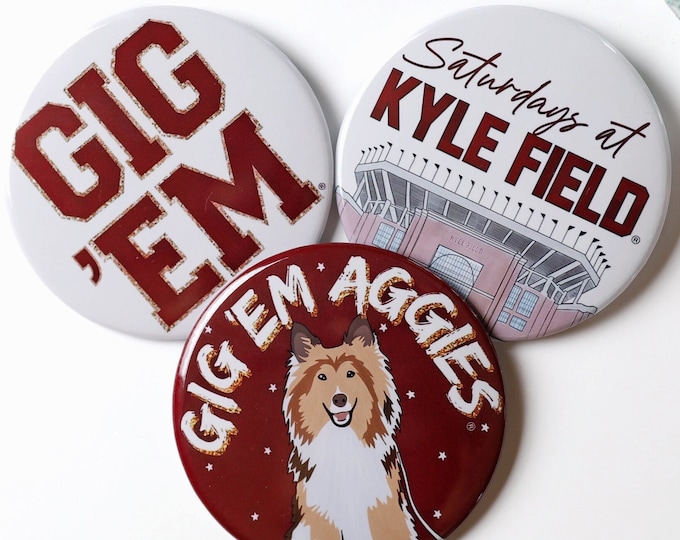 Texas A M Gameday Buttons pins Etsy texas-a-m-gameday-buttons-pins-etsy