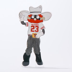 Raider Red Acrylic Block Shelfie | College Art Block | Dorm Room Decor | Game Day Shelf Decor