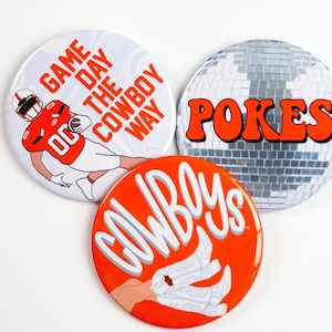 Oklahoma State University Game Day Buttons | Gameday Pins | College Football | Tailgate Buttons | Gameday Pinback Buttons | OSU Football