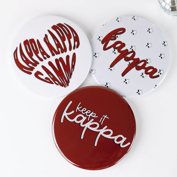 Kappa Kappa Gamma Maroon Game Day Tailgate Buttons | Game Day Pins | College Football | Tailgate Buttons | TAMU Pinback Buttons