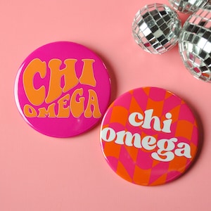 Chi Omega Greek Game Day Tailgate Buttons | Game Day Pins | College Football | Tailgate Buttons | Sorority Buttons | Sorority Pins