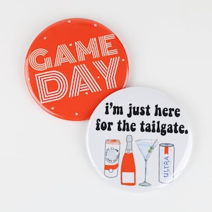 Orange Game Day Tailgate Buttons | Game Day Pins | College Football | Tailgate Buttons | Football Button | Pinback Buttons