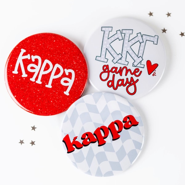 Kappa Kappa Gamma Game Day Tailgate Buttons | Game Day Pins | College Football | Tailgate Buttons | Sorority Buttons | Sorority Pins