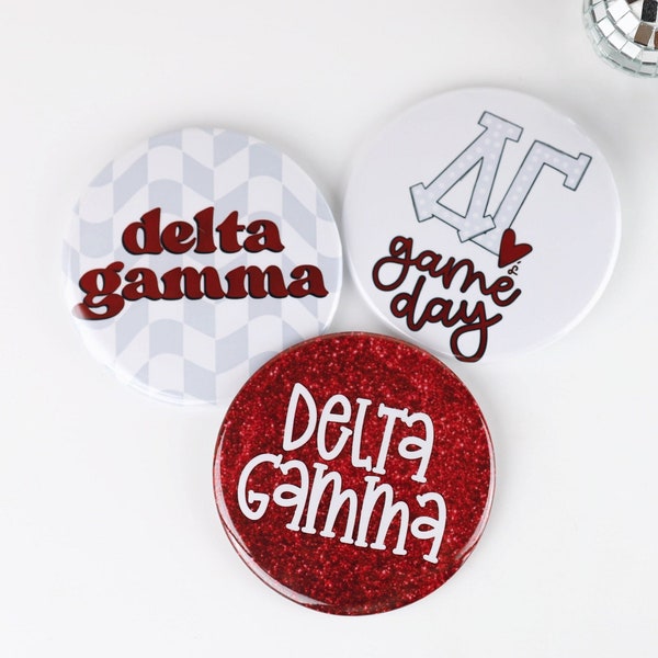 Delta Gamma Maroon Game Day Tailgate Buttons | Game Day Pins | College Football | Tailgate Buttons | TAMU Pinback Buttons