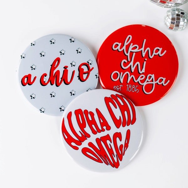 Alpha Chi Omega Game Day Tailgate Buttons | Game Day Pins | College Football | Tailgate Buttons | Sorority Buttons | Sorority Pins