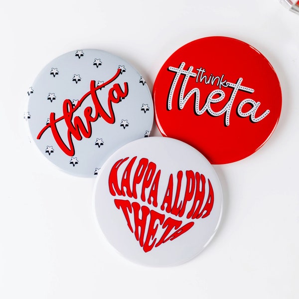 Kappa Alpha Theta Greek Game Day Tailgate Buttons | Game Day Pins | College Football | Tailgate Buttons | Sorority Buttons | Sorority Pins