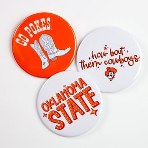 Oklahoma State University Game Day Buttons | Gameday Pins | College Football | Tailgate Buttons | Gameday Pinback Buttons | OSU Football