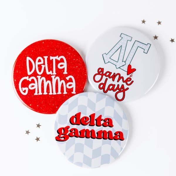 Delta Gamma Greek Game Day Tailgate Buttons | Game Day Pins | College Football | Tailgate Buttons | Sorority Buttons | Sorority Pins