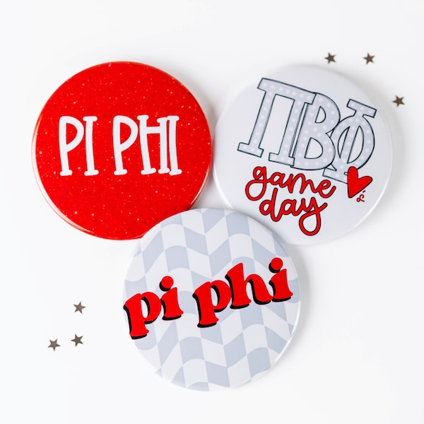 Pi Beta Phi Greek Game Day Tailgate Buttons | Game Day Pins | College Football | Tailgate Buttons | Sorority Buttons | Sorority Pins