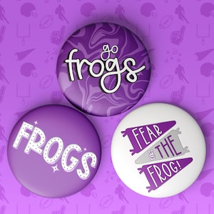 Texas Christian University Game Day Buttons | Gameday Pins | College Football | Tailgate Button | Pinback Buttons | TCU Football | TCU Frogs
