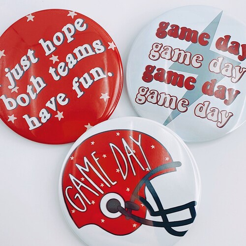 Blue Game Day Tailgate Buttons Game Day Pins College Etsy