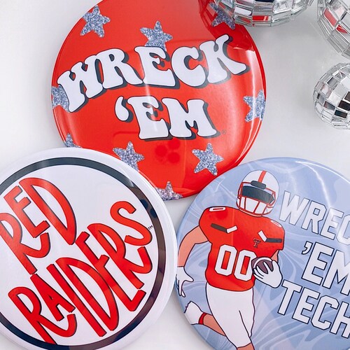 TEXAS TECH Game Day Buttons Gameday Pins College Football - Etsy