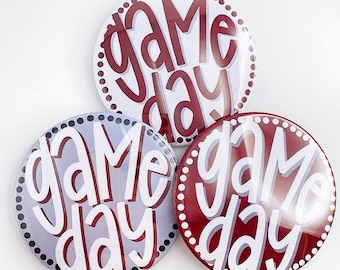 Maroon Game Day Polka Dots Tailgate Buttons | Game Day Pins | College Football | Tailgate Buttons | Football Button Gameday Pinback Buttons