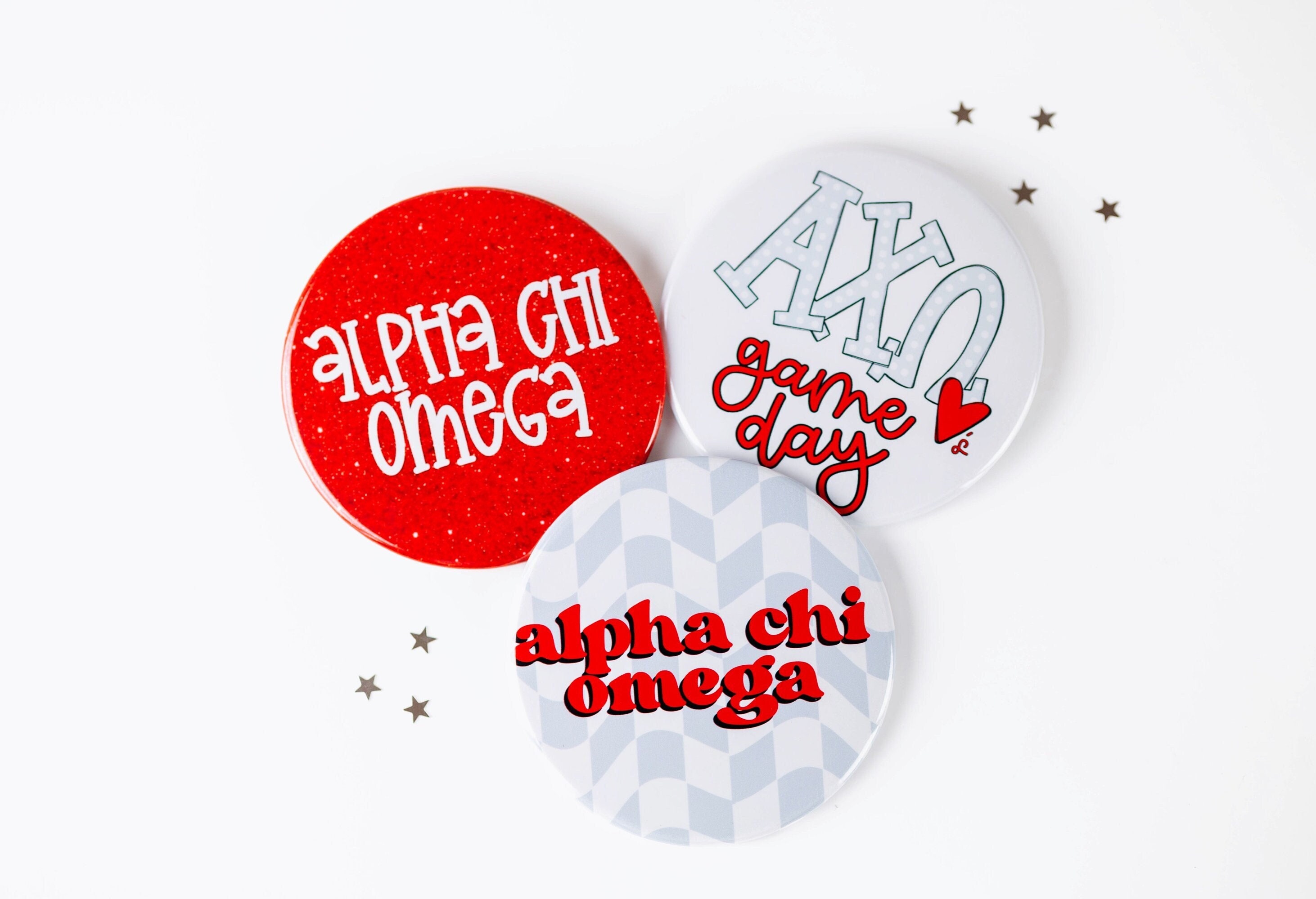 Alpha Chi Omega Game Day Tailgate Buttons | Game Day Pins | College Football | Tailgate Buttons | Sorority Buttons | Sorority Pins