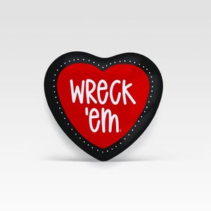 TEXAS TECH Heart Shape Wreck 'Em Game Day Buttons | Gameday Pins | College Football | Tailgate Buttons | Gameday Pinback Buttons