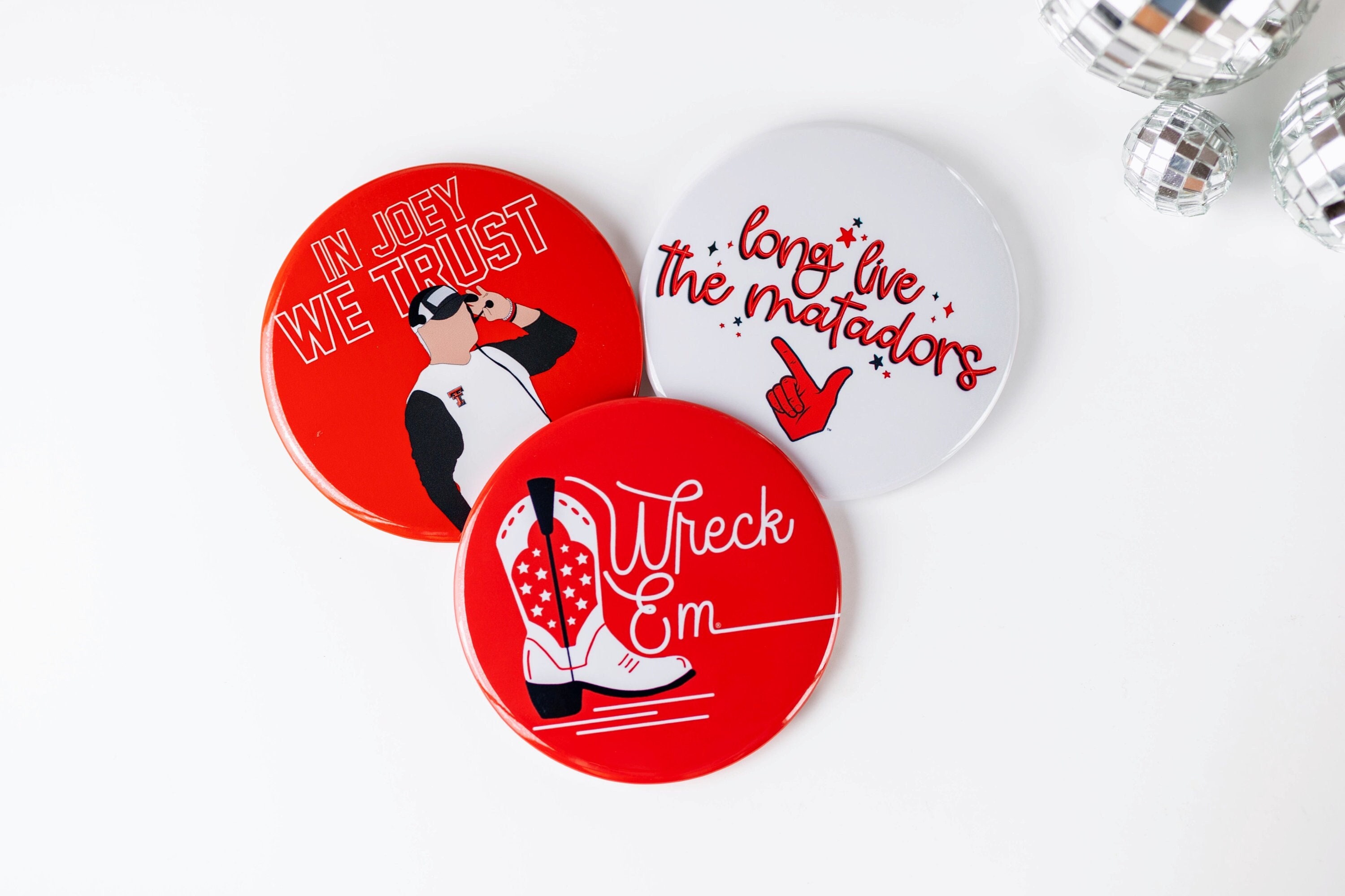 TEXAS TECH Game Day Buttons | Gameday Pins | College Football | Tailgate Buttons | Gameday Pinback Buttons