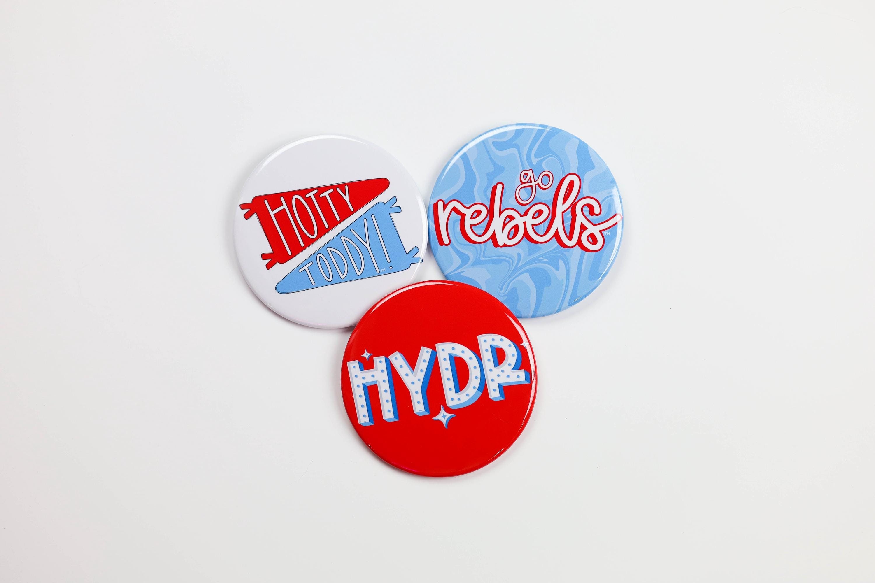 Ole Miss Game Day Buttons | Gameday Pins | College Football | Tailgate Pins | Rebels Gameday Pinback Buttons | University of Mississippi