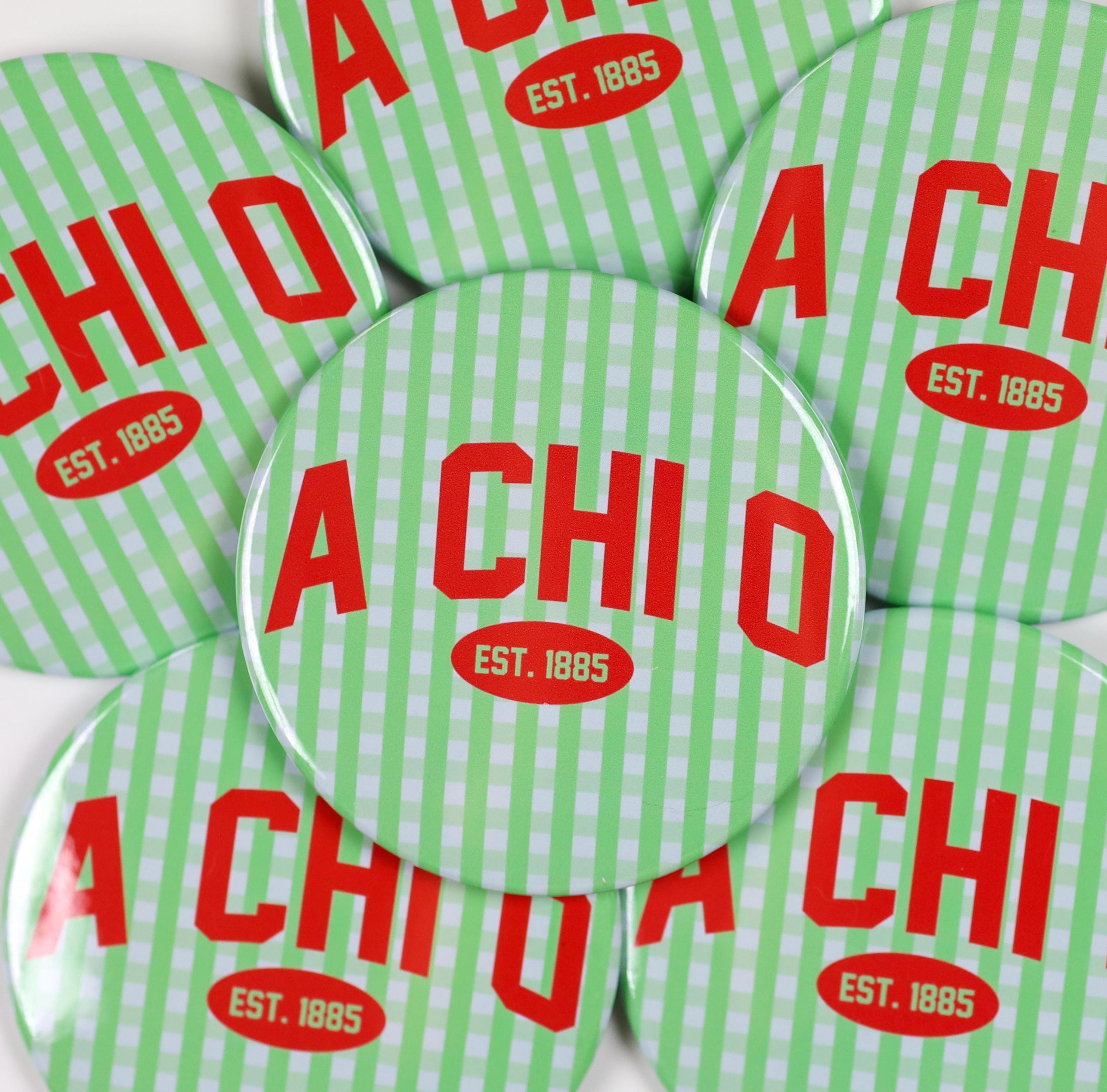 Alpha Chi Omega Gingham Greek Game Day Tailgate Buttons | Game Day Pins ...