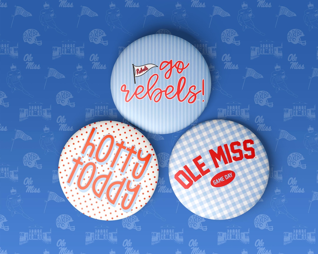 Ole Miss Game Day Buttons | Gameday Pins | College Football | Tailgate ...