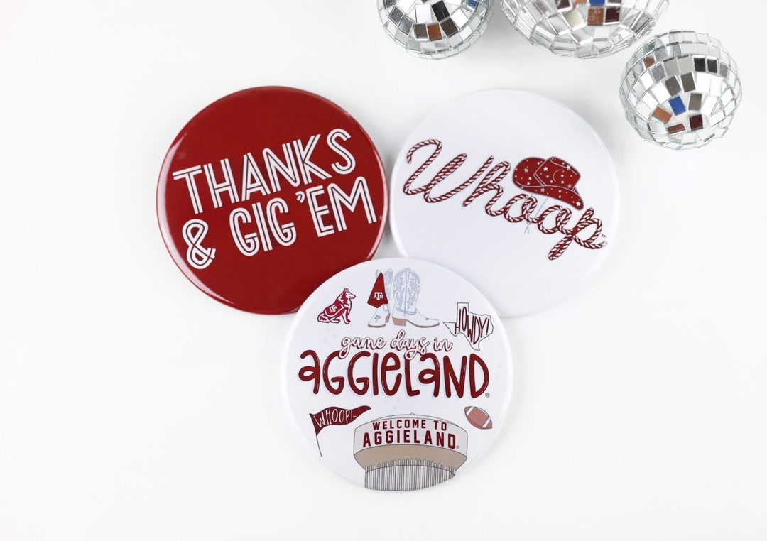 TEXAS A&M Maroon Game Day Tailgate Buttons | Game Day Pins | College ...