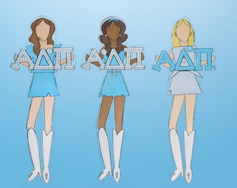 Alpha Delta Pi Acrylic Block Shelfie | Sorority Art Block | Greek Dorm Decor | Big Little Gift | College Gift