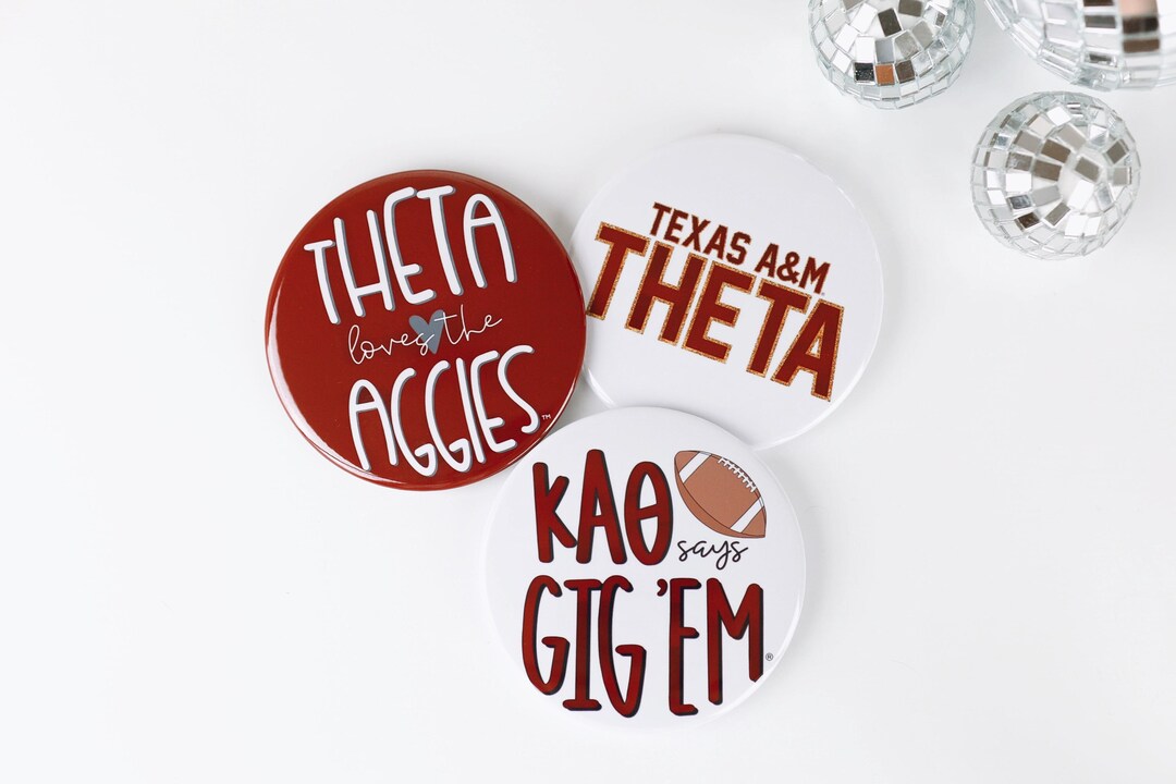 Kappa Alpha Theta Texas A&M Maroon Game Day Tailgate Buttons | Game Day ...
