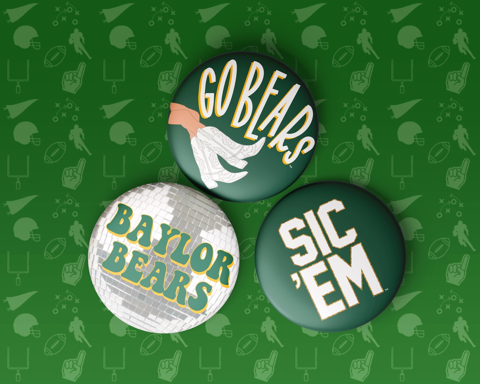 Baylor University Game Day Buttons | Gameday Pins | College Football ...