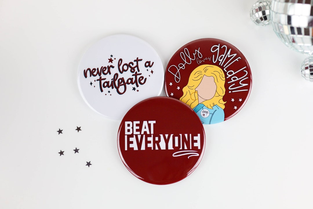 Maroon Game Day Tailgate Buttons | Game Day Pins | College Football ...