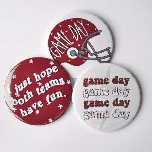 Maroon Game Day Tailgate Buttons Game Day Pins College Etsy