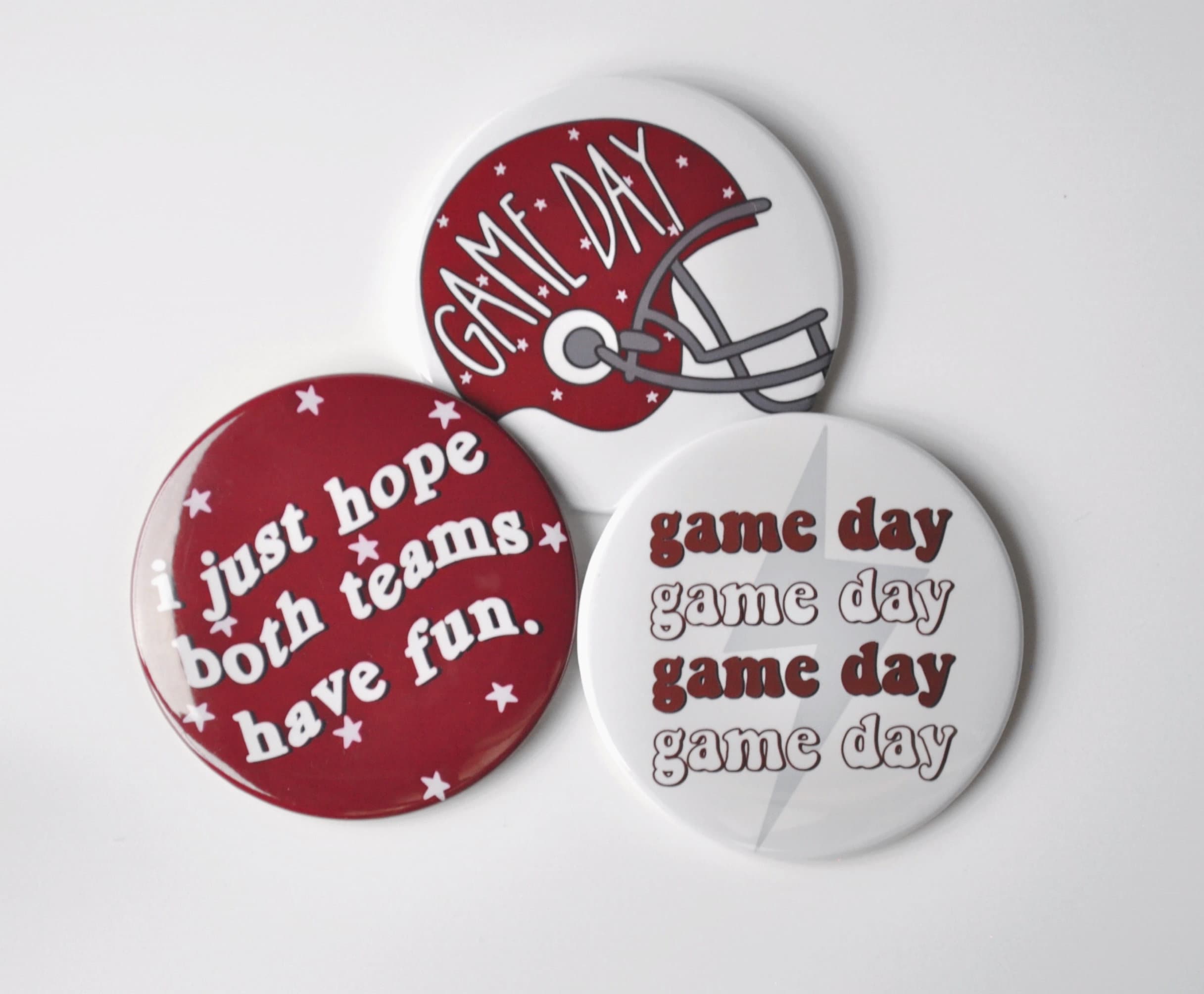 Maroon Game Day Tailgate Buttons Game Day Pins College Etsy
