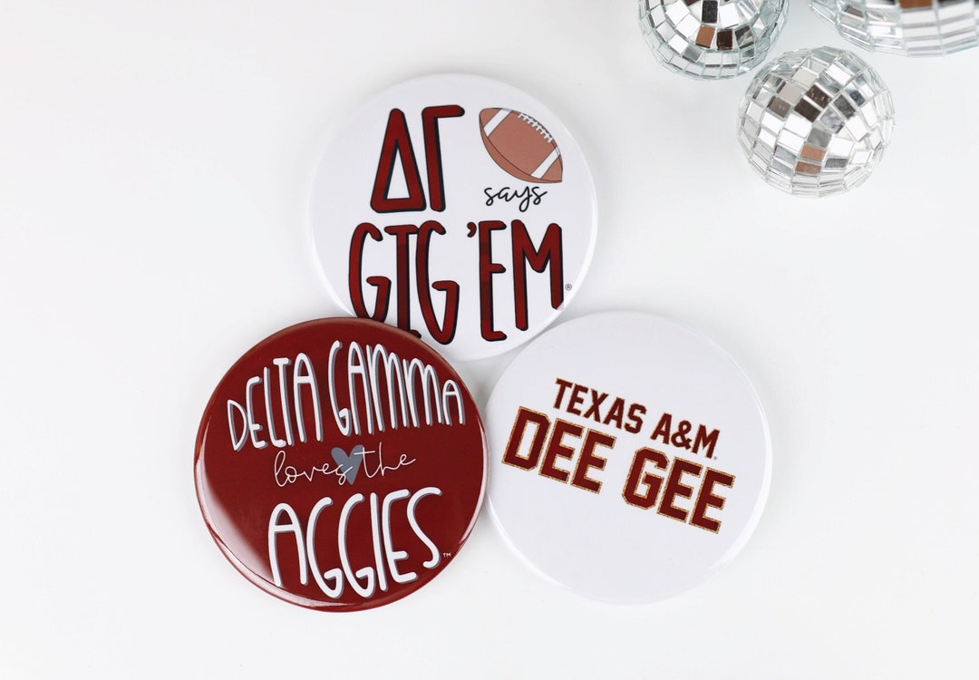 Delta Gamma Texas A&M Maroon Game Day Tailgate Buttons | Game Day Pins ...